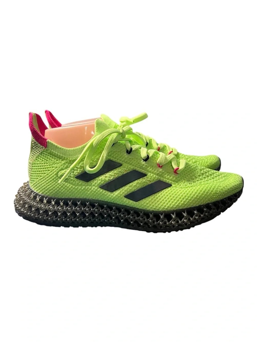 adidas Neon Green 4DFWD Running Sneakers with Pink Accents